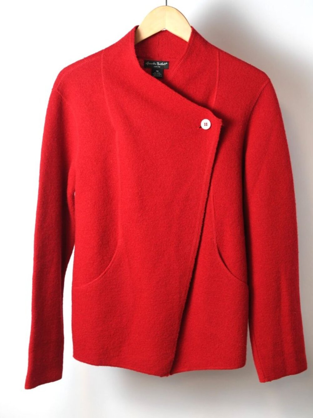 Alexandra Bartlett Vintage Red 90s Cardigan Petite Medium 100% Wool